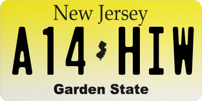 NJ license plate A14HIW