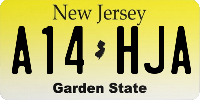 NJ license plate A14HJA