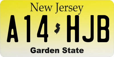 NJ license plate A14HJB