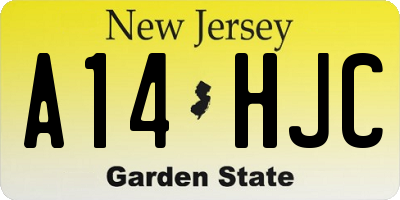 NJ license plate A14HJC