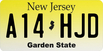 NJ license plate A14HJD