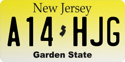 NJ license plate A14HJG