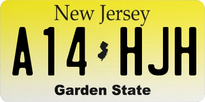 NJ license plate A14HJH