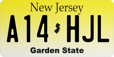 NJ license plate A14HJL