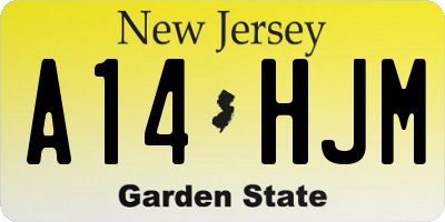 NJ license plate A14HJM