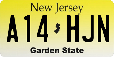 NJ license plate A14HJN