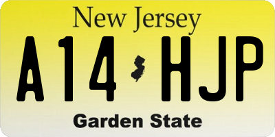 NJ license plate A14HJP