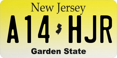 NJ license plate A14HJR