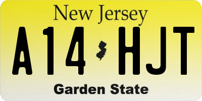 NJ license plate A14HJT