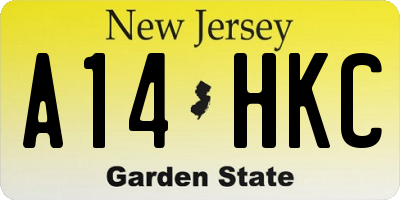 NJ license plate A14HKC