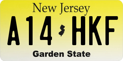 NJ license plate A14HKF