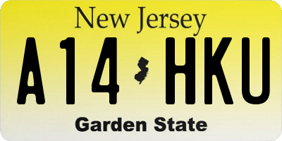 NJ license plate A14HKU