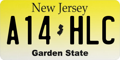 NJ license plate A14HLC