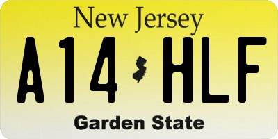 NJ license plate A14HLF