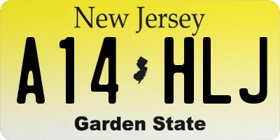 NJ license plate A14HLJ