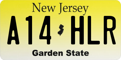 NJ license plate A14HLR