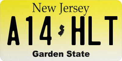 NJ license plate A14HLT