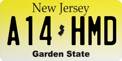 NJ license plate A14HMD