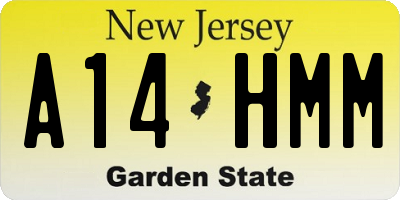 NJ license plate A14HMM
