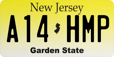 NJ license plate A14HMP