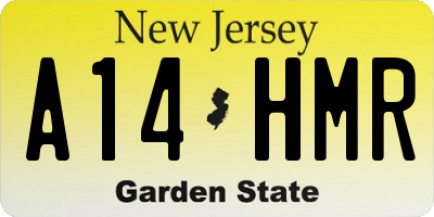 NJ license plate A14HMR