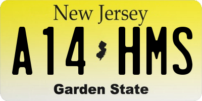 NJ license plate A14HMS