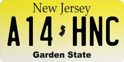 NJ license plate A14HNC