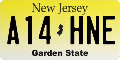 NJ license plate A14HNE