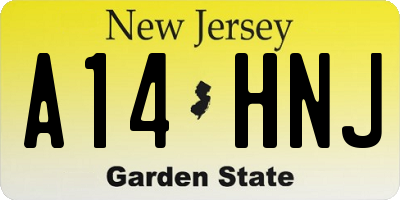 NJ license plate A14HNJ