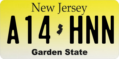 NJ license plate A14HNN