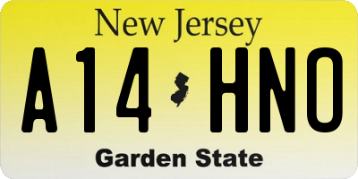 NJ license plate A14HNO