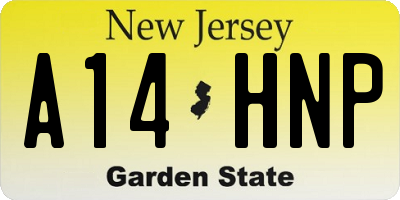 NJ license plate A14HNP