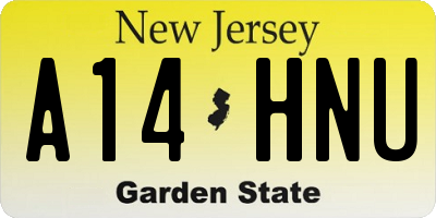 NJ license plate A14HNU