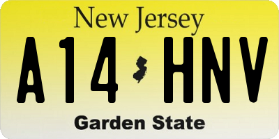 NJ license plate A14HNV