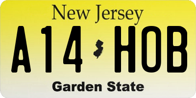 NJ license plate A14HOB