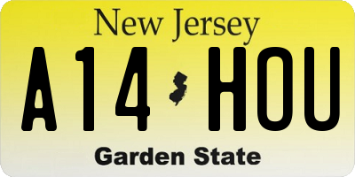 NJ license plate A14HOU