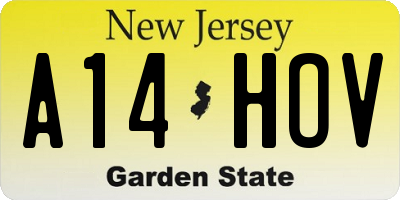 NJ license plate A14HOV