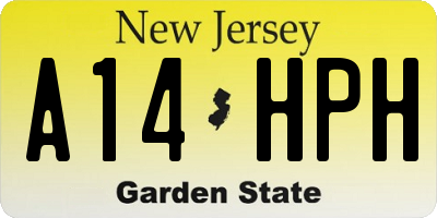 NJ license plate A14HPH
