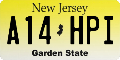NJ license plate A14HPI