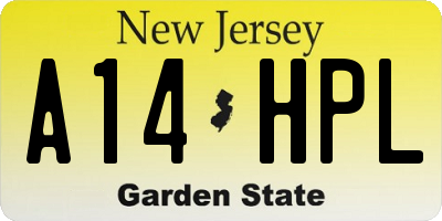 NJ license plate A14HPL