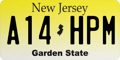 NJ license plate A14HPM
