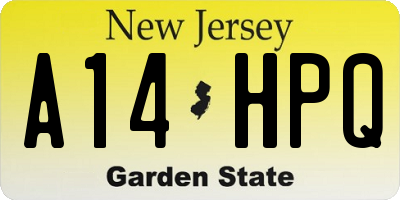 NJ license plate A14HPQ