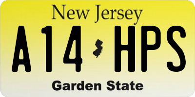 NJ license plate A14HPS