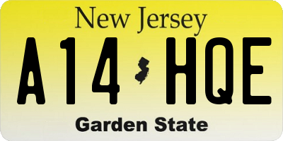 NJ license plate A14HQE