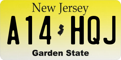 NJ license plate A14HQJ
