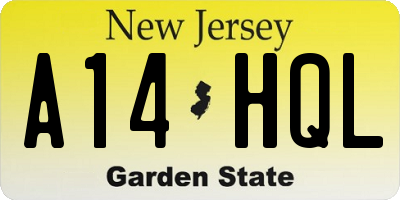 NJ license plate A14HQL