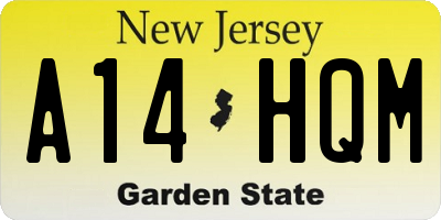 NJ license plate A14HQM