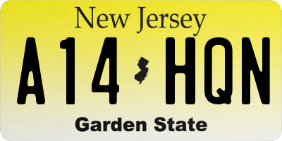 NJ license plate A14HQN