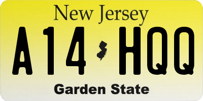 NJ license plate A14HQQ