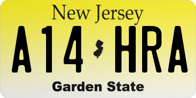 NJ license plate A14HRA